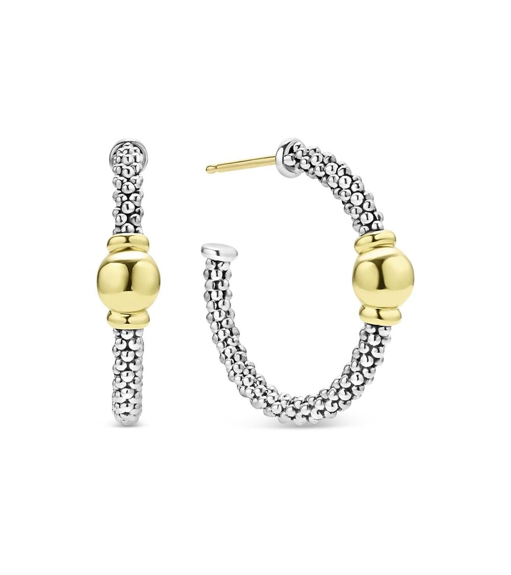 LAGOS
18K Yellow Gold & Sterling Silver Signature Caviar Station
Hoop Earrings